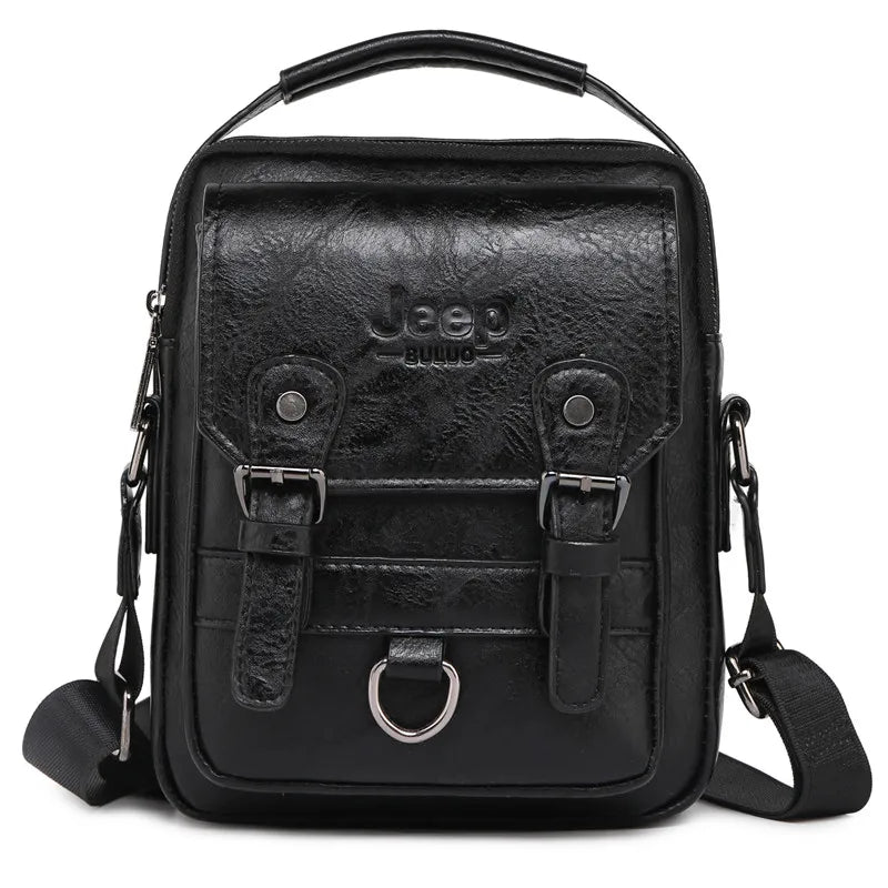 JEEP BULUO Multi-function Man's Shoulder Bag, Large Capacity, Leather, Crossbody