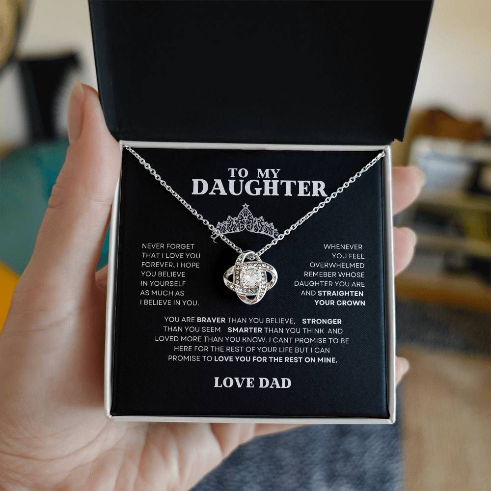 to my daughter love knot necklace 3
