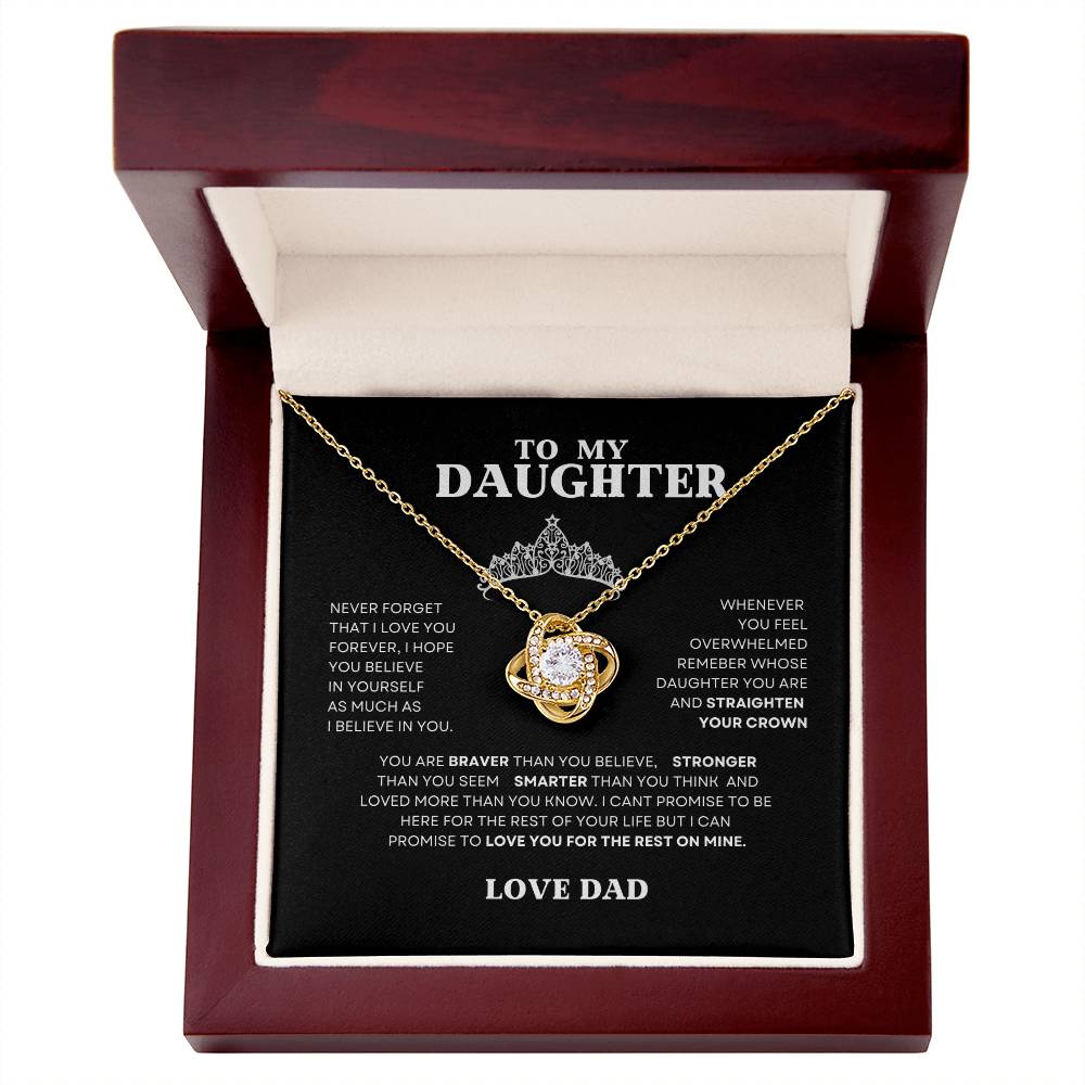 to my daughter love knot necklace 3
