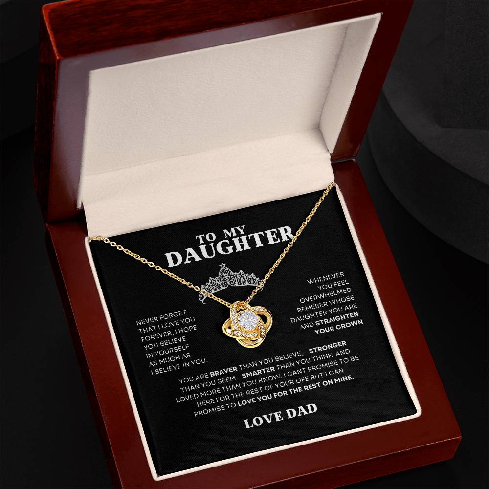 to my daughter love knot necklace 3