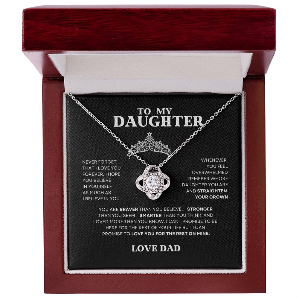 to my daughter love knot necklace 3